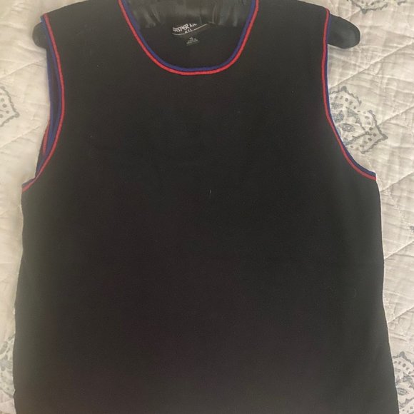 kasper knits top xl black with cobalt and red piping - Picture 1 of 1